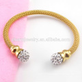 Fashion New Arrived Beautiful Twisted Simple Bead Stainless Steel Bangle Bracelet GSL030